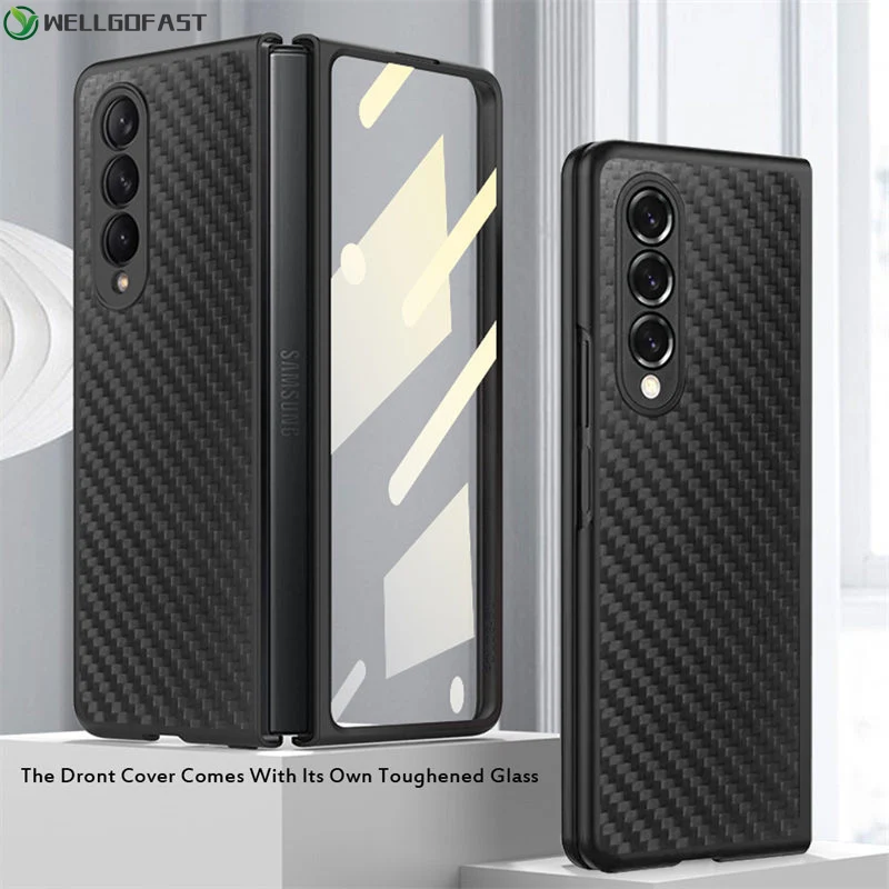 

Роскошный деловой кожаный чехол для телефона Samsung Galaxy Z, Складывающийся 3, Складывающийся 4, Z3, высококачественный защитный чехол из углеродного волокна Класса Z, Складывающийся 4