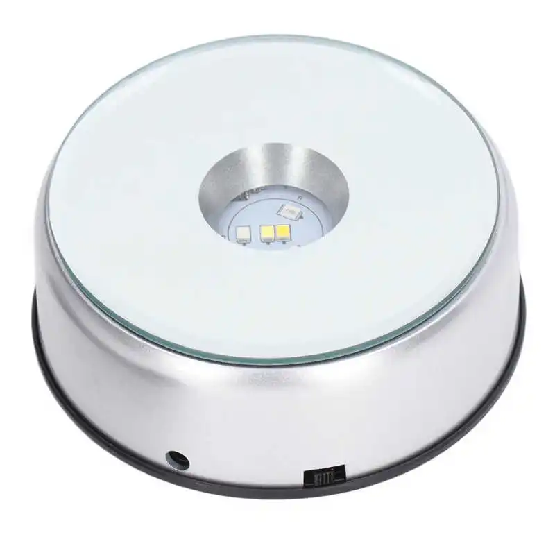 Rotating Light Display Base 360 Degree Rotating Display Stand USB Charging for Resin Objects Cups Crystals