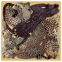 130cm New Fashion Versatile Animal Leopard Women's luxury Twill Decoration Tourism warmth Sunscreen Shawl Large Square Scarf 2