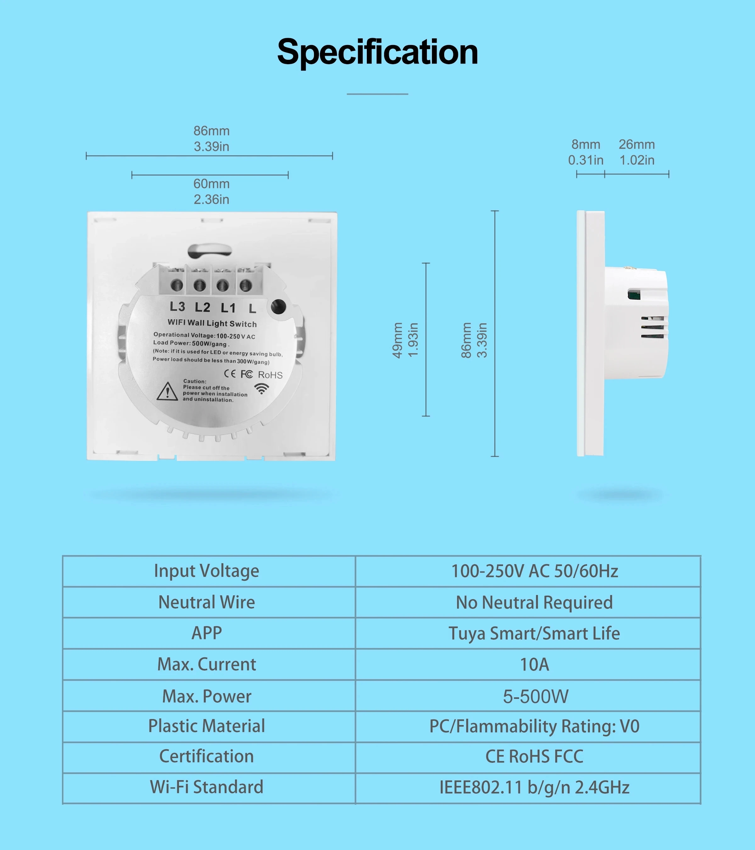 wifi interruptor de luz inteligente vidro 01
