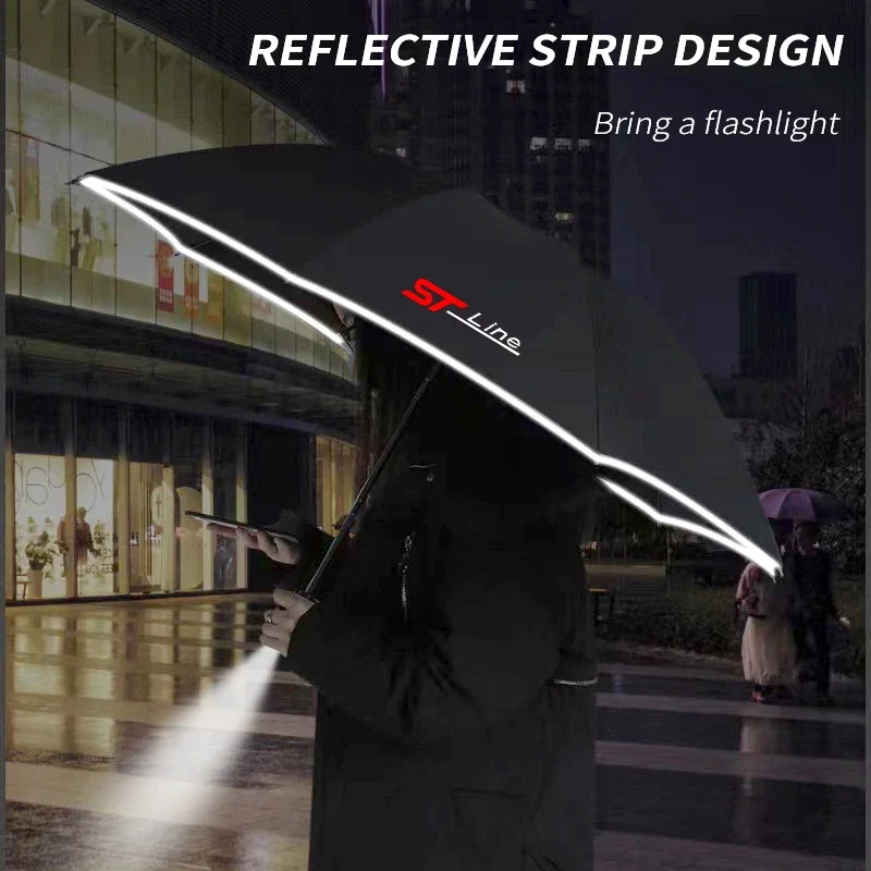 

For Ford Focus ST Line F150 Mondeo Fiesta Kuga Edge Ecosport Explorer Car Fully Automatic Reflective Umbrella Folding Sunshade