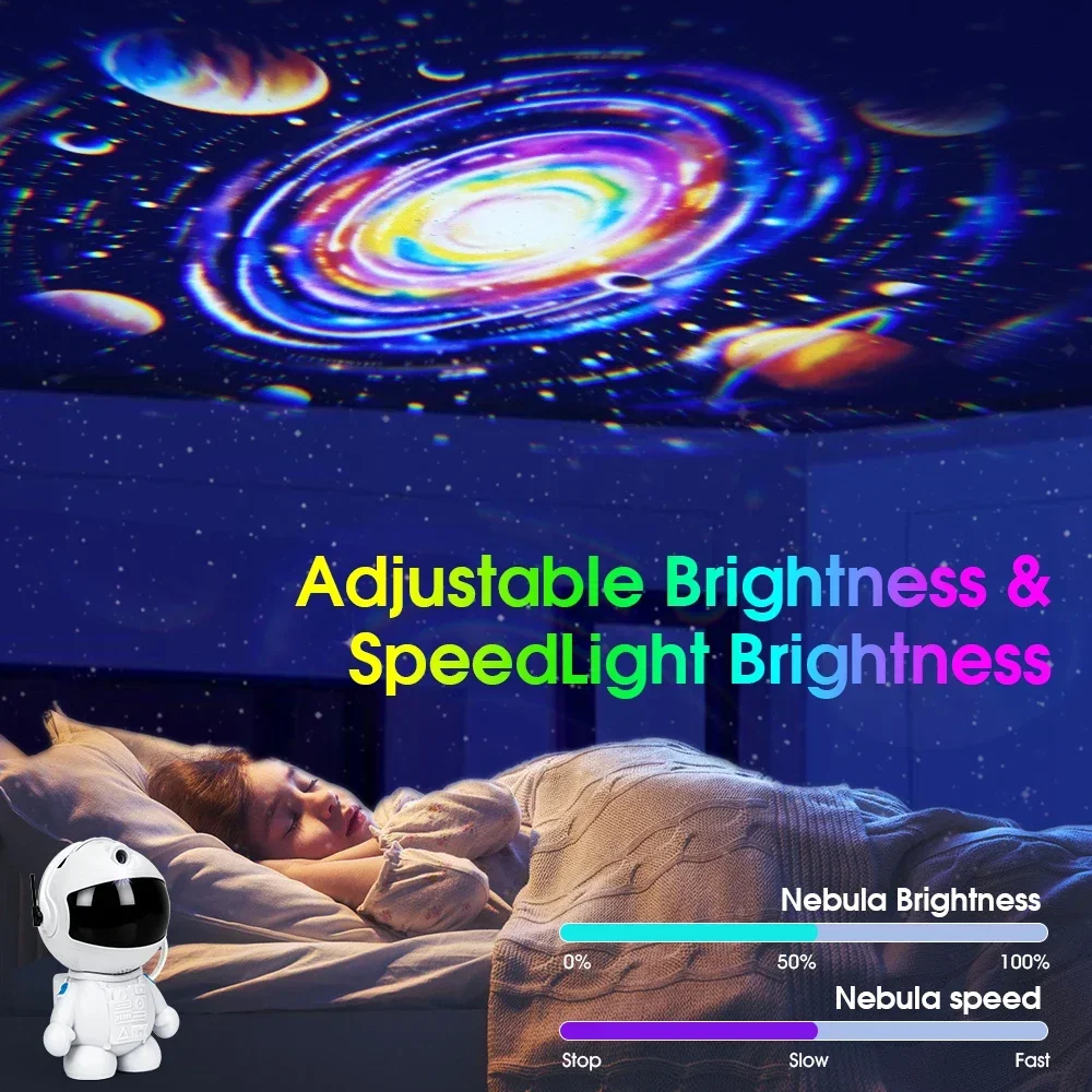 Astronaut Starry Sky Projector with 12 Films Night Light Star Projector LED Astronaut Lamp Galaxy Projector for Bedroom Playroom