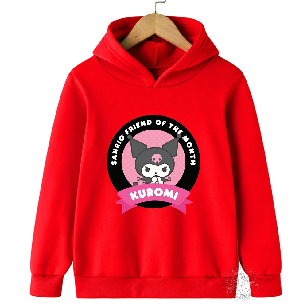 thumbnail image 1 of Sudadera informal de calle kawaii con dibujos animados de Hello Kitty Kuromi para niños y niñas de 3 a 14 años, sudadera deportiva para niños, 1 of 5