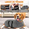 Dog Bathrobe Towel 2 in 1 Adjustable Magic Tape Fast Dry Robe Super Absorbent Pet Wear for Small Medium Sized Dogs After Bathing 4