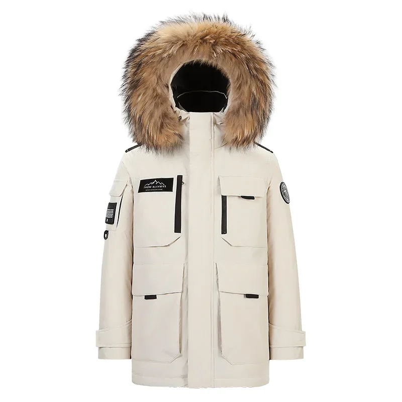Fashion Parkas Male Casual Warm Down Jackets New Winter Mens Hooded Fur Collar Duck Down Coats High Quality Waterproof Coats - 5