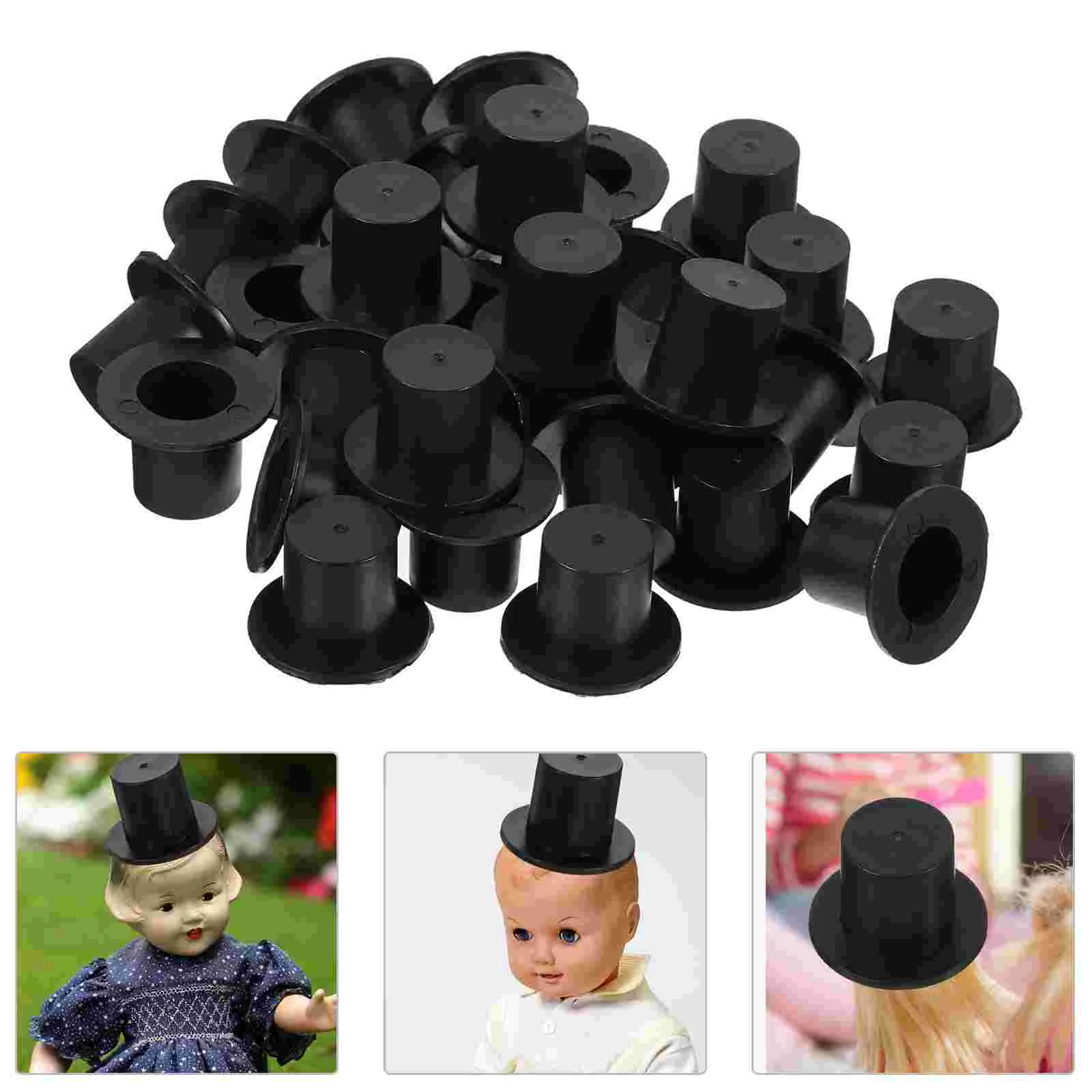 

50/100pcs Mini Clown Hat Snowman Hat Plastic Miniature Doll Formal Hats For DIY Crafts Doll Accessories Decoration