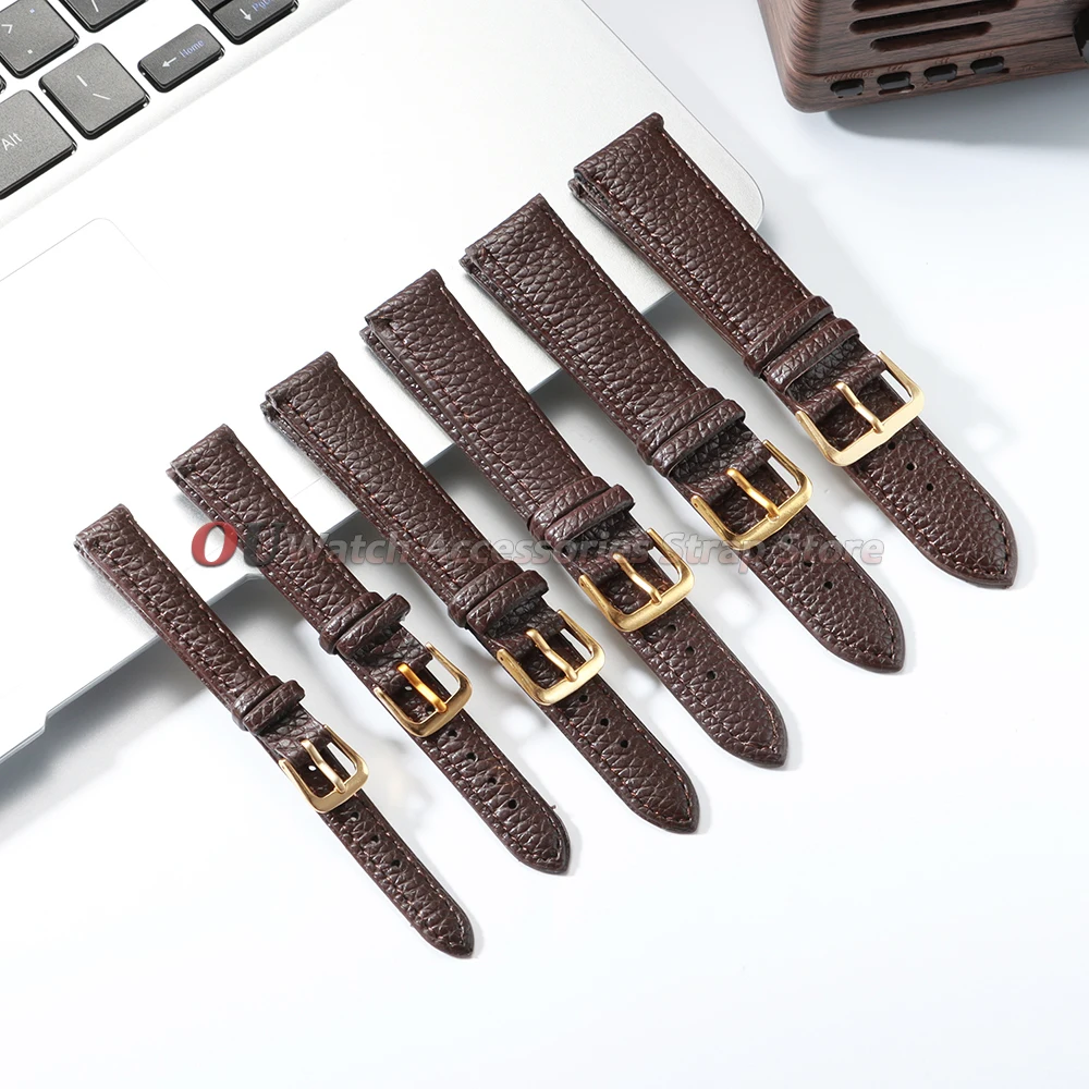 Lychee Pattern Soft PU Leather Watch Strap - Universal Sport Wrist Band