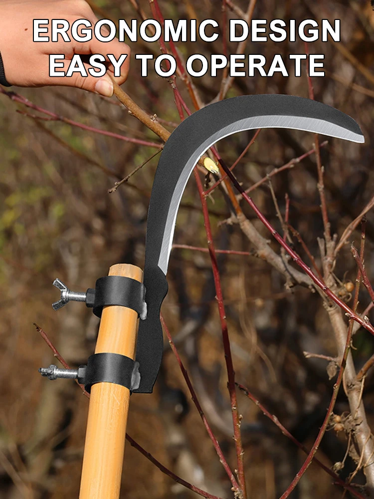 Multifuntional Portable Grass Sickle Cutter Head Wheat Lawn Mower Gardening Grass Weeding Knife Farm Scythe Sickle Garden Tools