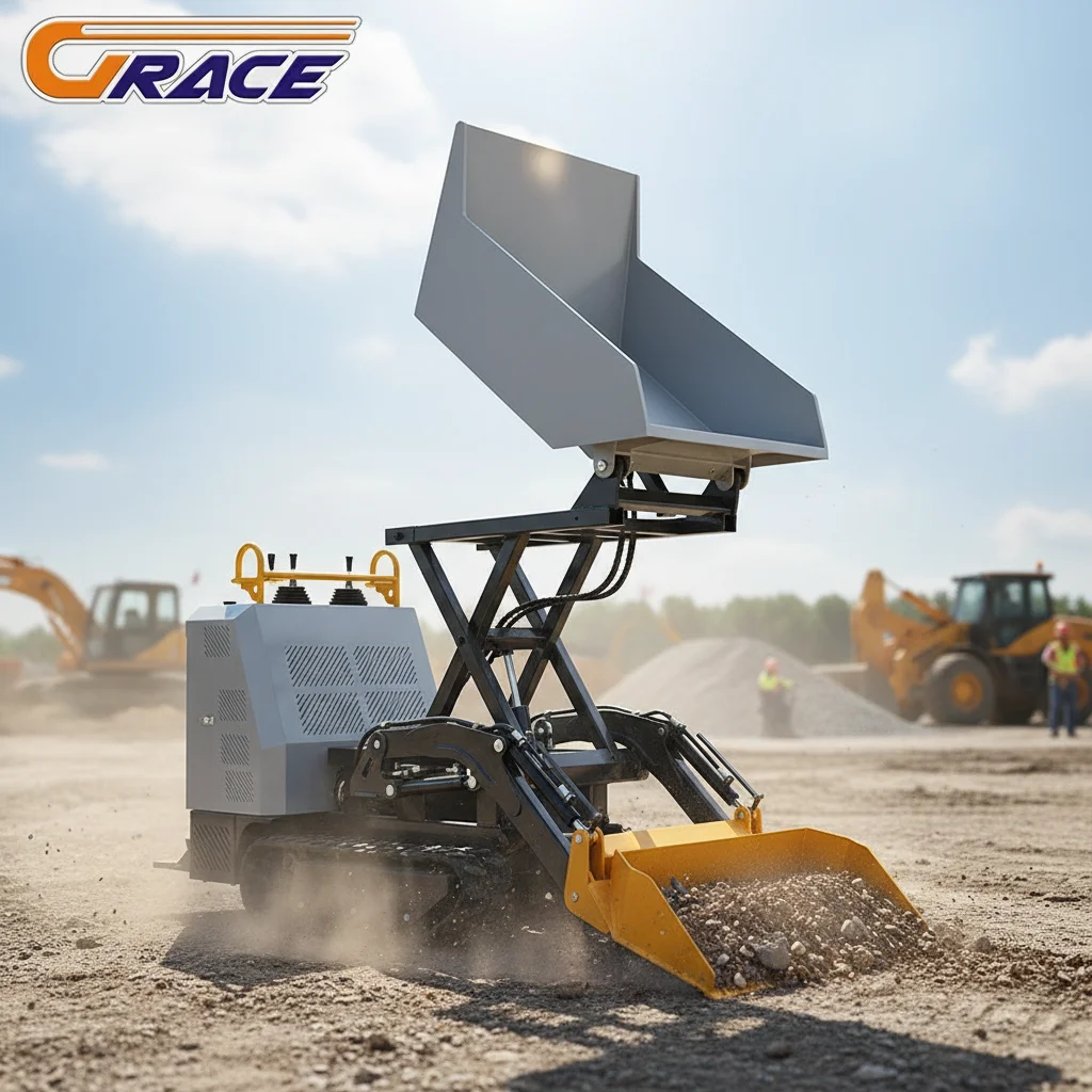 Schwerlast 500kg Raupen-Minidumper EURO 5 EPA für Baustelleneinsatz