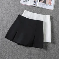 Blacksuitskirt Women's High-waisted Slimming Design Sensibility Side Slit A- line Wrap Around Short Skort Summer 2024 New Style