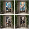 Cartoon AI Cat Door Curtain Funny Dining Room Door Decor Curtain Partition Curtain Drape Kitchen Entrance Hanging Half-Curtain 1