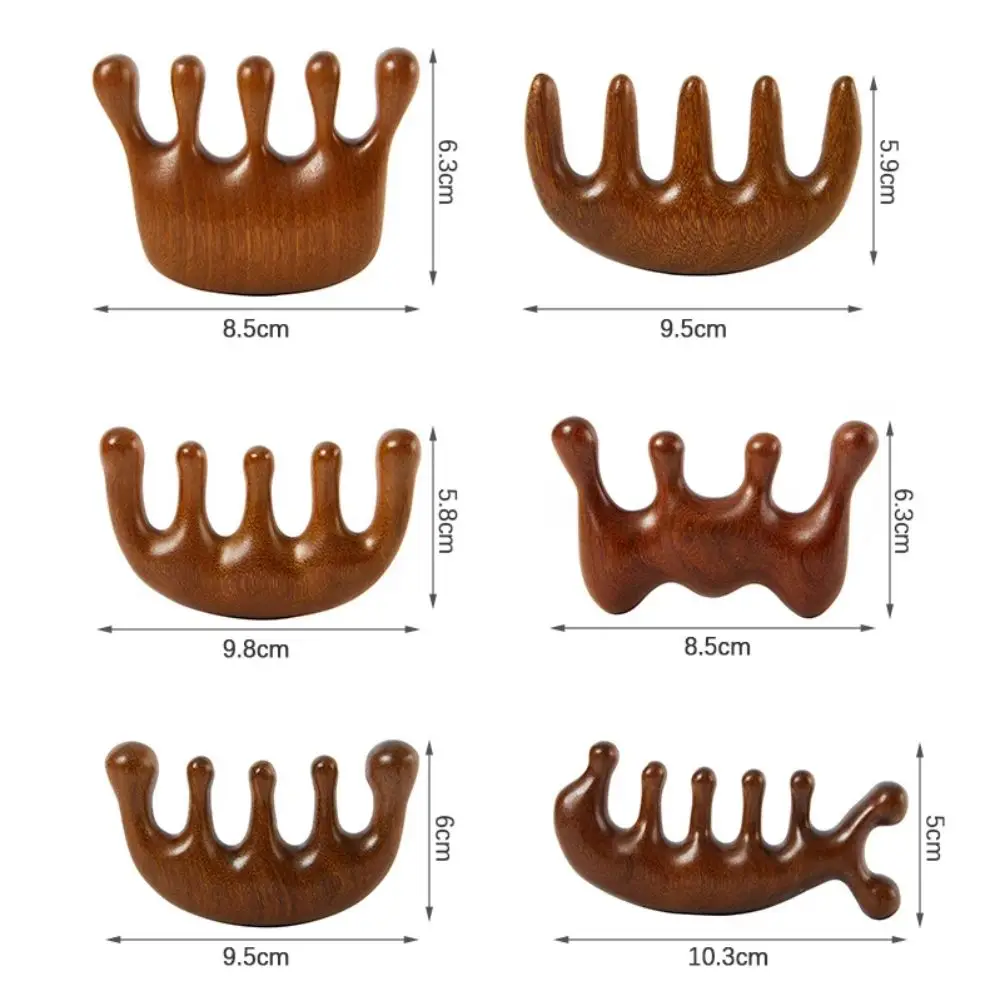 Massage Comb Head Face Scalp Gua Sha Massager Natural Facial Wide Tooth Guasha Scraping Body Massage