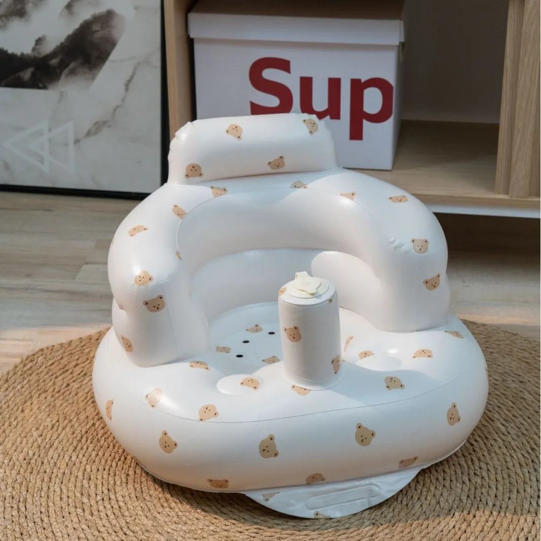 Inflatable Baby Sofa Learning Chair Baby Sofa Bathing Bench Anti fall Chair Learning Chair Baby Foldable