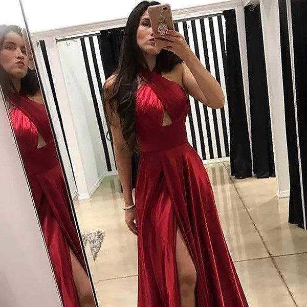 plus size evening wear 2022 Sexy Pleat Satin Prom Dress Simple Sleeveless Floor-Length Evening Dresses Court Train Draped Party Dresses formal evening gowns