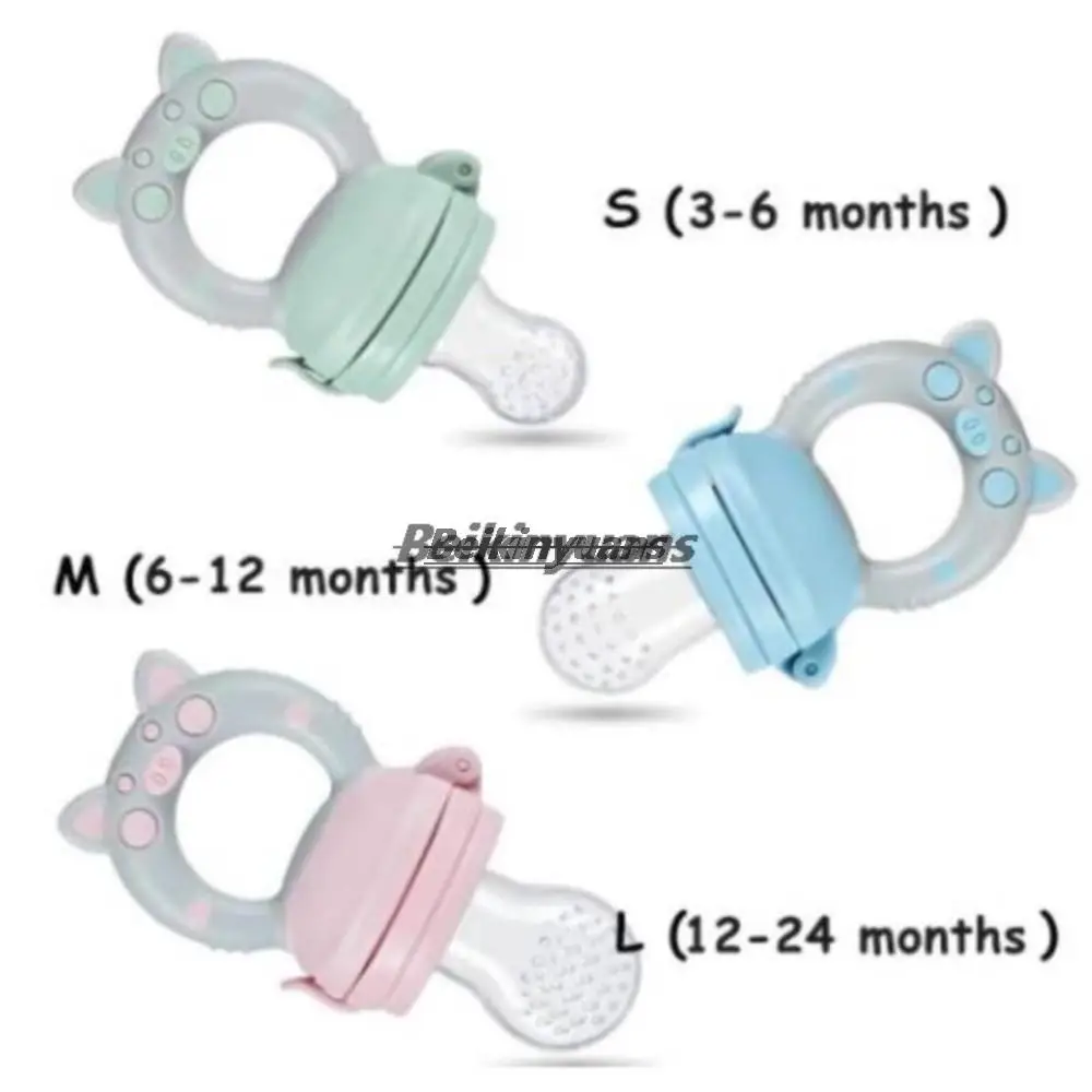 Baby Pacifier fruits and vegetables bite bag newborn baby pig le molar stick to eat fruit consisting silicone tooth gum pacifier 2