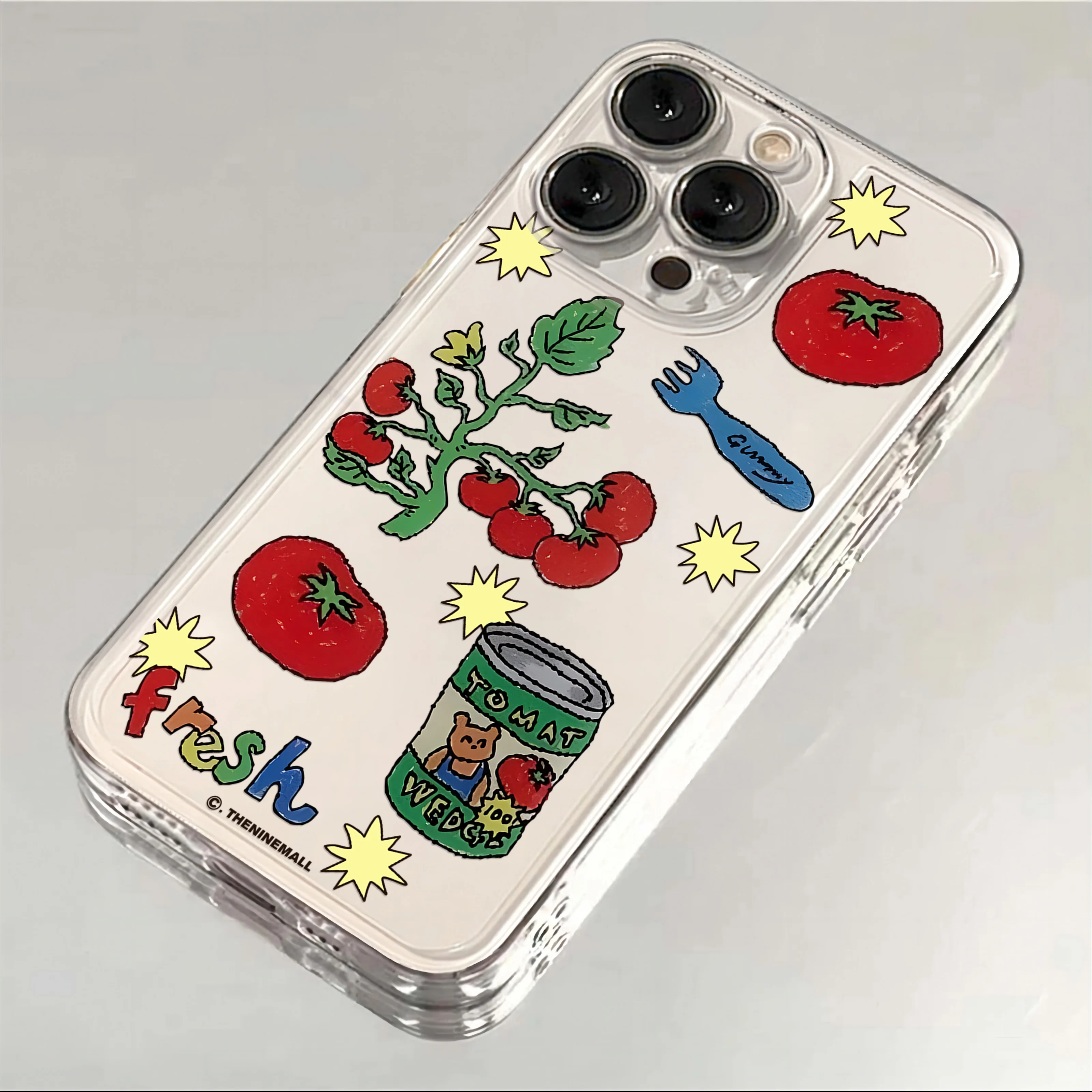 Tomato Sauce Black Cat Design Clear Soft Phone Case