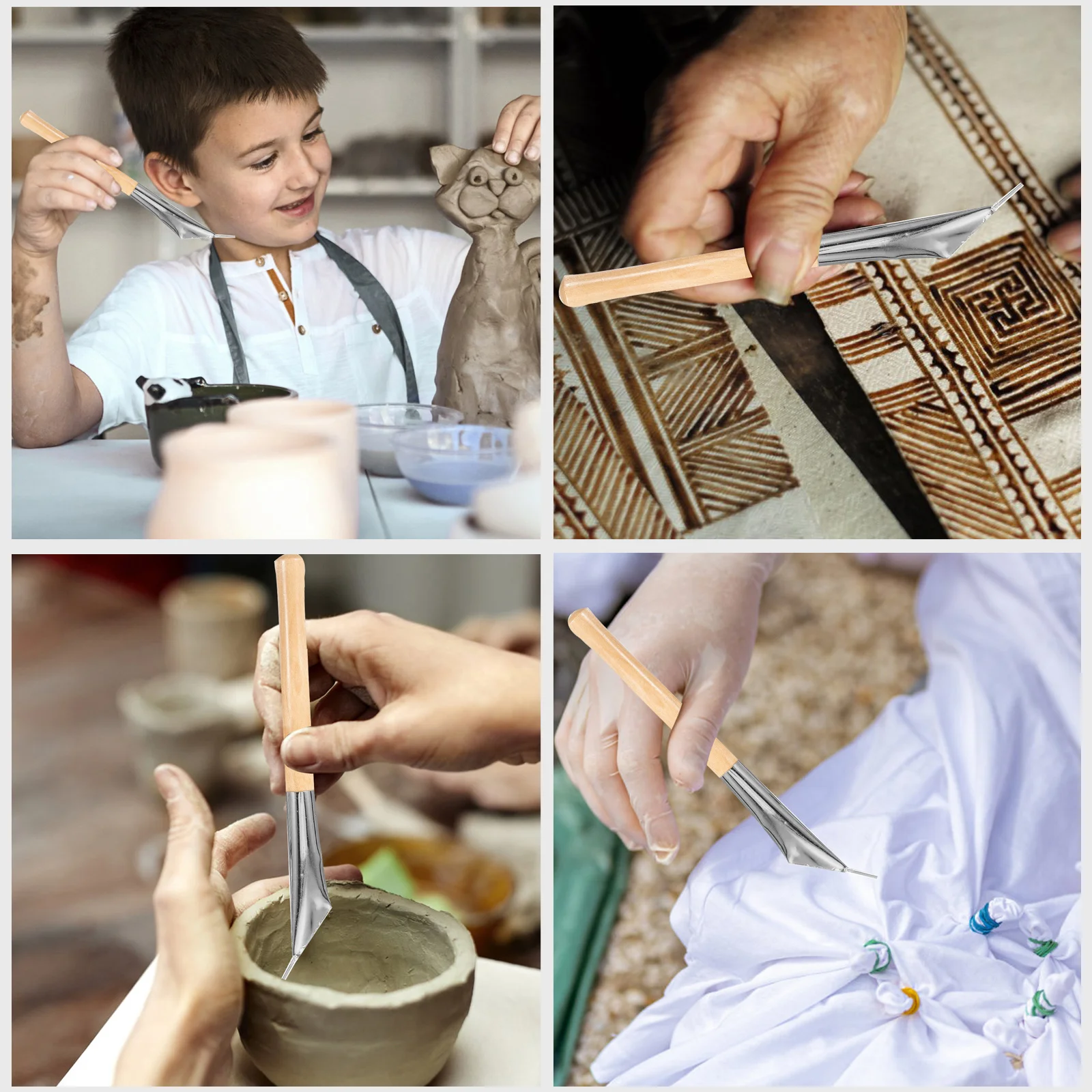 3PCS Batik Tool Carve Artwork Paint Pen Sculpture DIY Clay Wax Pottery Tools