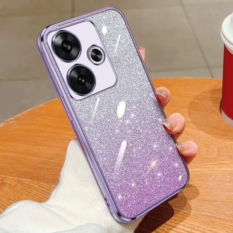 Shiny Glitter Plating Silicone Camera Lens Protective Case - Soft Back Cover