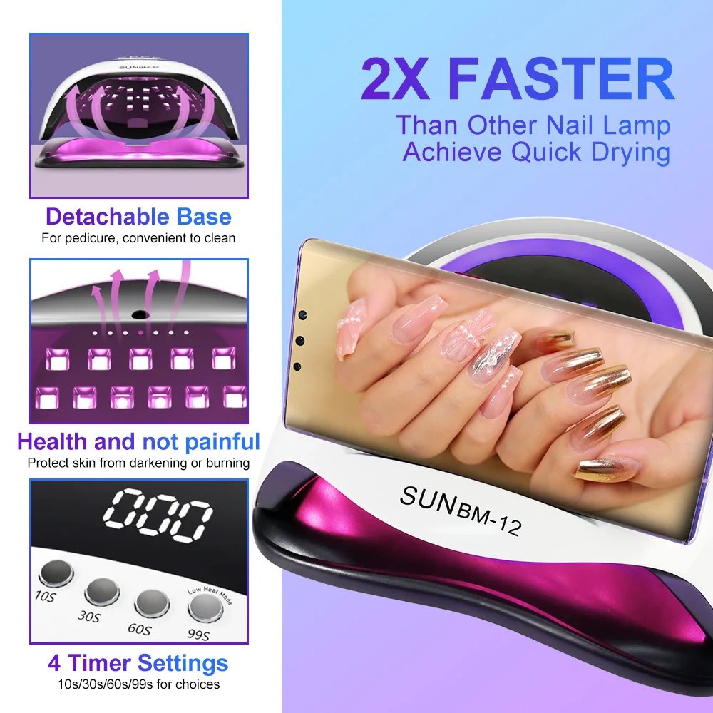 High Power UV LED Nail Art Lamp Professional Nail Dryer with Auto Sensor Nail Art Lamp for Fast Curing All Gel Dryer Tools 3
