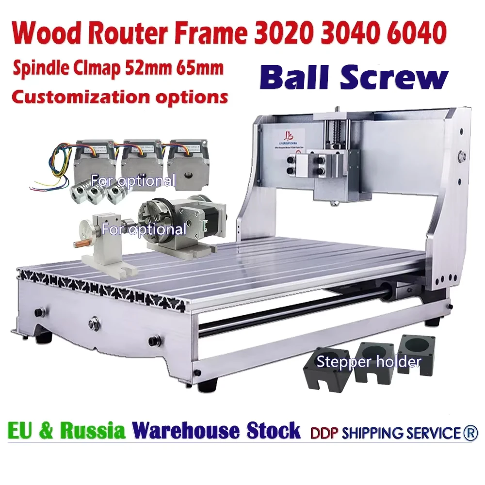 Wood CNC Router Frame Kit 3020 3040 6040 Ball Screw 3-4 Axis Engraving ...
