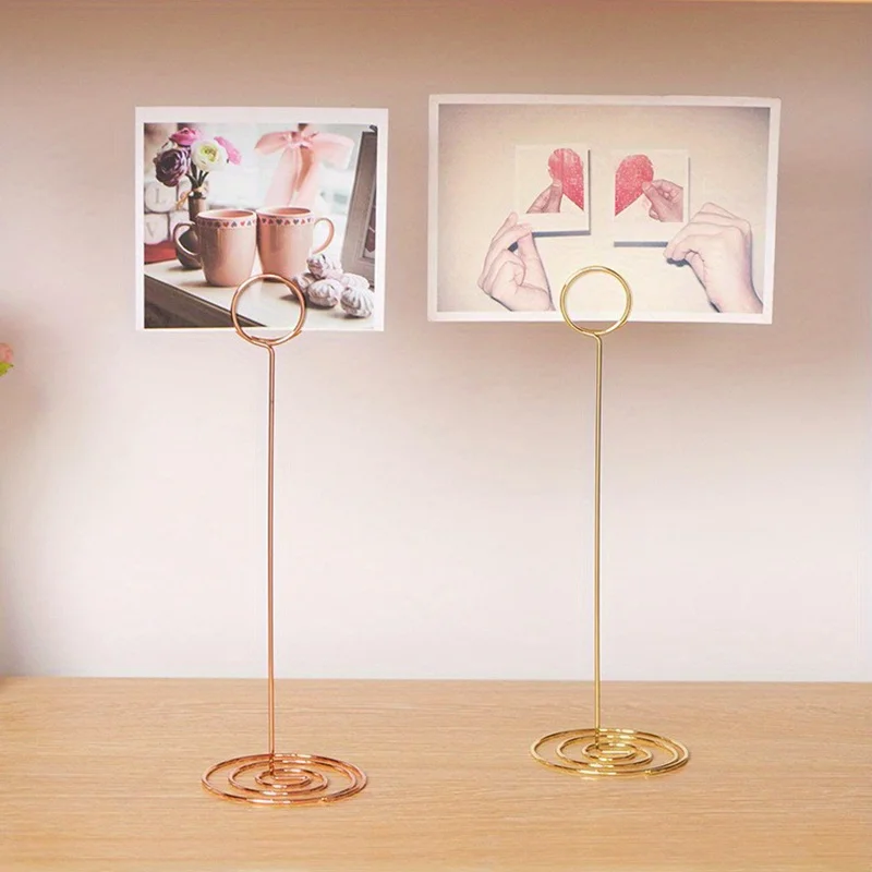 2 pieces, 8.66 inches/22 centimeters high table number clip-position card holder table number holder wedding party photo holde