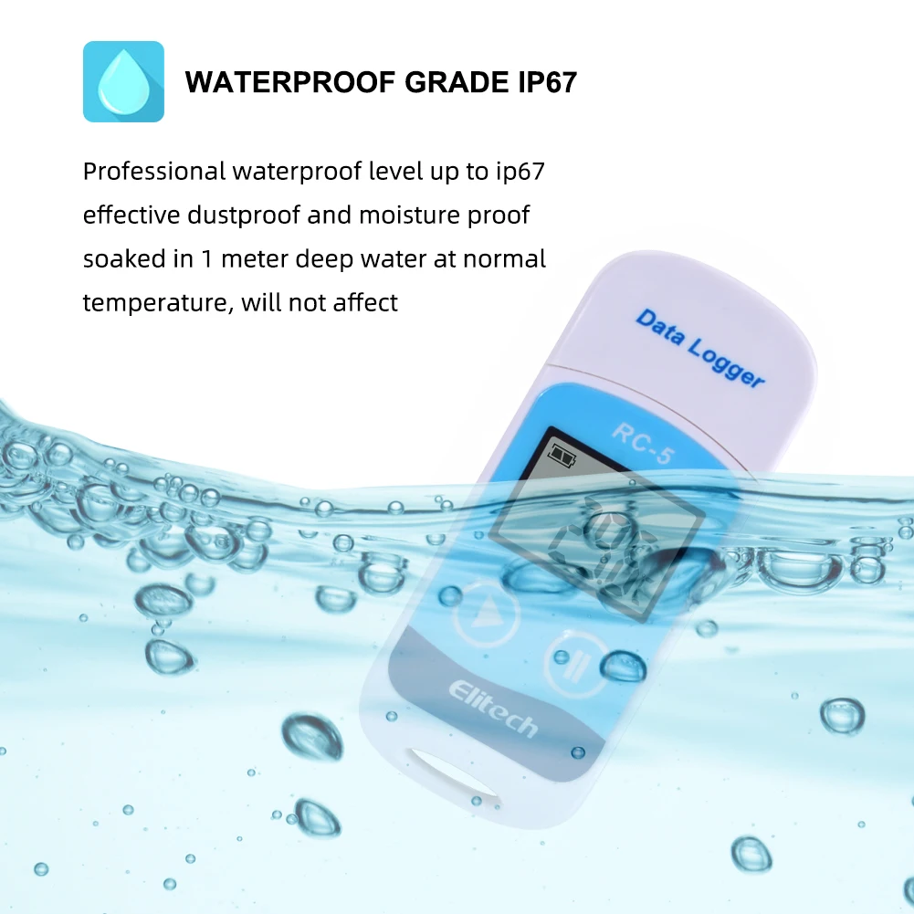 RC-5 High-precision Digital USB Temperature Data Logger for Warehouse Storage Re