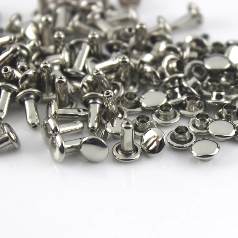 100 Sets of Double Cap Metal Rivets for Leather Craft and Accessories