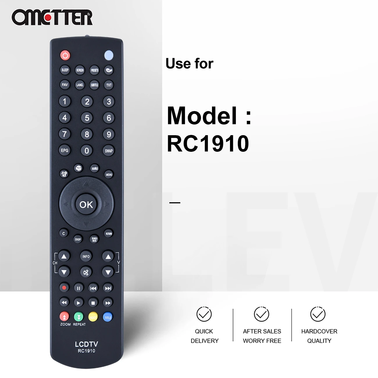 Telecomando Sostitutivo RC1910 Per TV Toshiba E Telefunken – Modelli 24W1333G, 32W1333DG, T24K970LEDCTS2