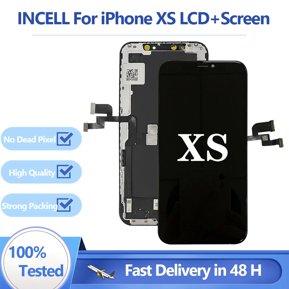 

ЖК-дисплей Incell с водонепроницаемой рамкой для iPhone XS, сенсорные панели, дисплей, дигитайзер в сборе, замена, проверенные, без мертвых пикселей