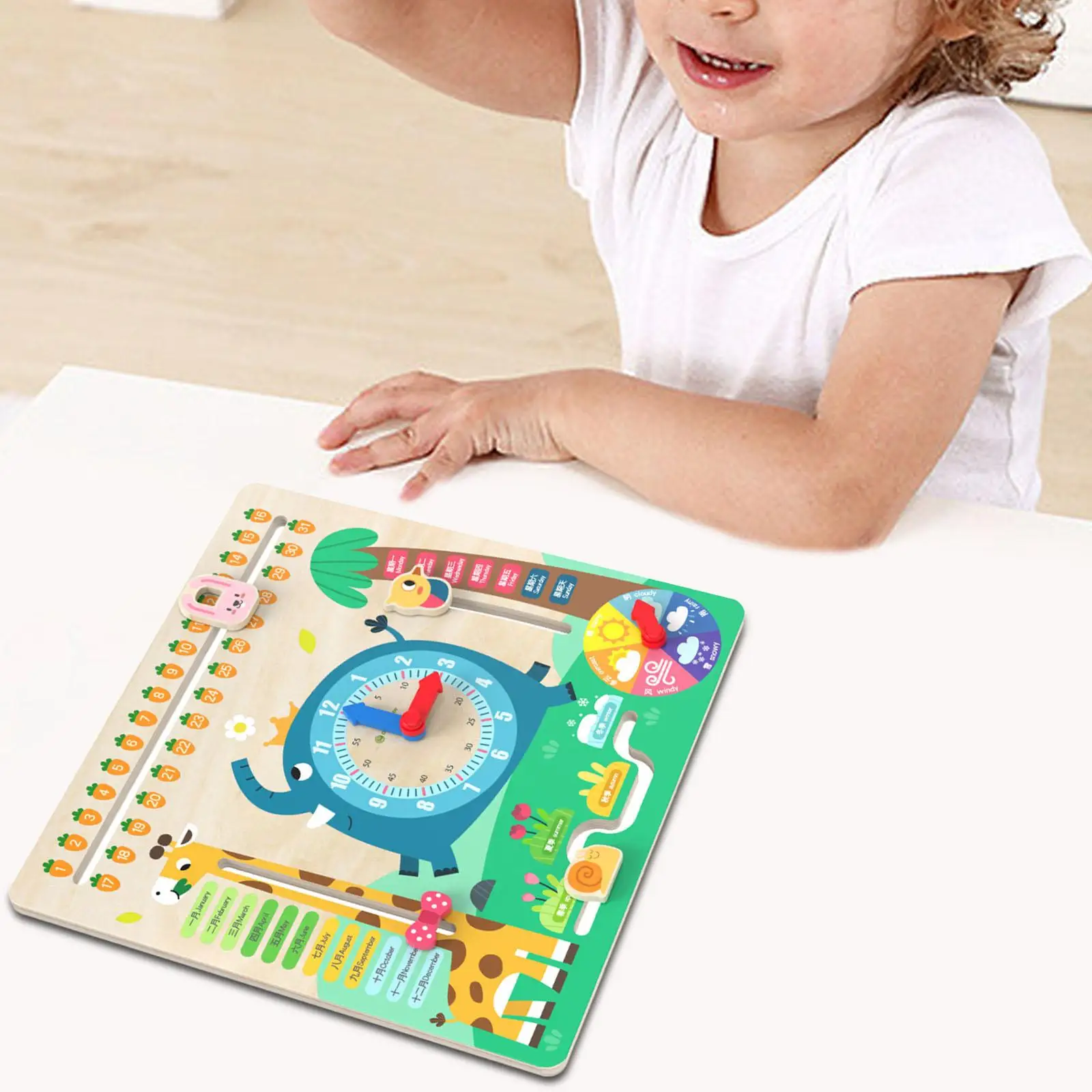 

Деревянные часы с календарем, Забавные часы с календарем, обучающая игрушка для детей дошкольного возраста