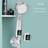 Pommeau de douche portatif haute tension pour salle de bain, pomme de douche à économie d'eau, Mode de réglage à quatre vitesses, affichage numérique de la température LED 1