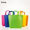 Stobag 25pcs Non-woven Shopping Tote Bags Cloth Fabric Color Eco-friendly Storage Reusable Large Pouches Custom Logo(Extra Fee) 1