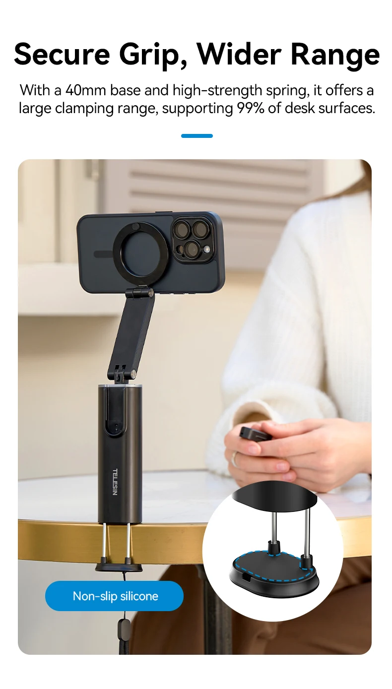 3 in 1 Selfie stick Phone Holder Wireless Remote Control Travel Clamp Magnetic 3