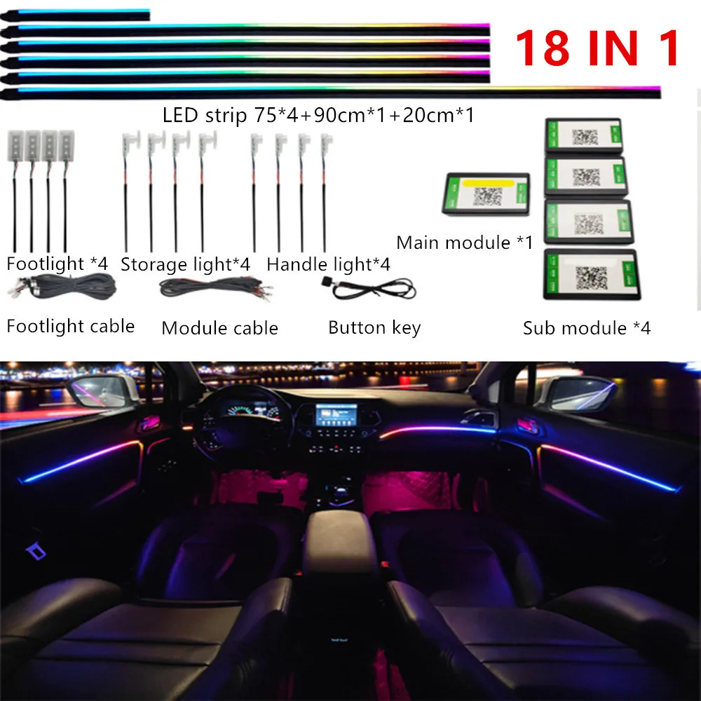 ตัวเลือกสินค้า รถแต่งบรรยากาศ 64 สี LED RGB สุดหรู