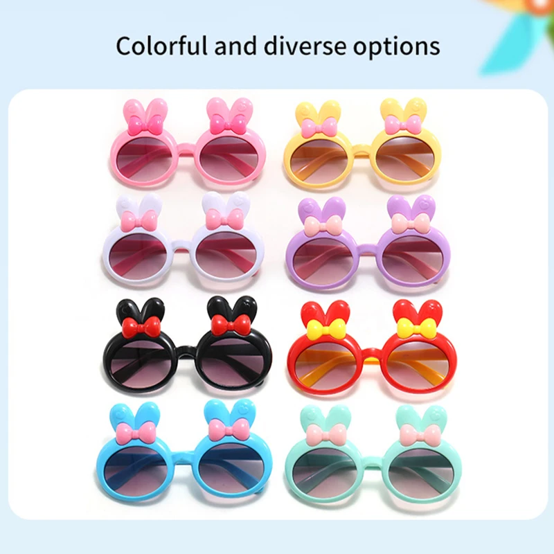 

Детские летние солнцезащитные очки с мультяшным Кроликом, милые Солнцезащитные очки для путешествий на открытом воздухе для мальчиков и девочек, забавные детские солнцезащитные очки
