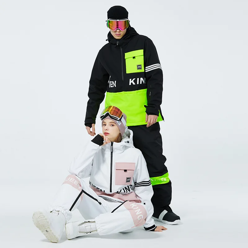 

Women Ski Jacket Pants Set Men Windproof Waterproof Warm Ski Suit Couples Winter Outrdoor Skiing Jacket Women Snowsuit AL083