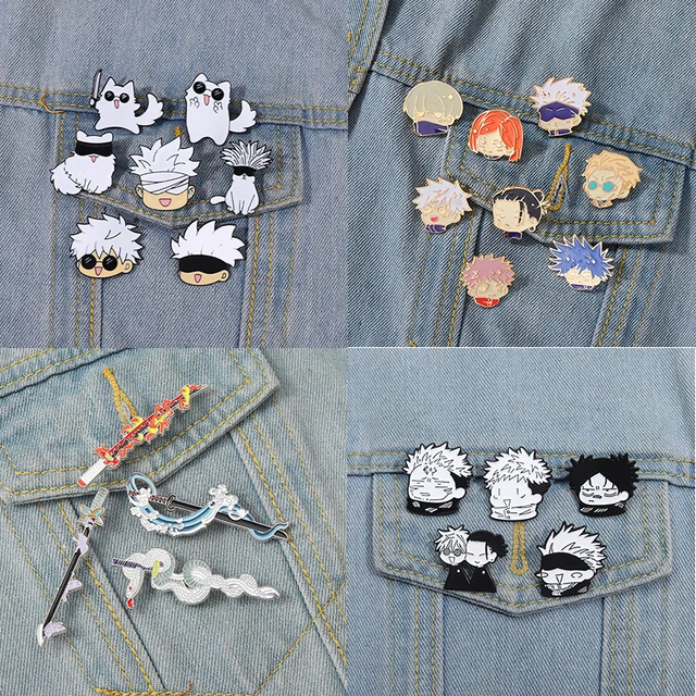 3-6pcs/Set Anime Collection Enamel Pins Custom Cartoon Character Brooch Lapel Badge Cute Jewelry Gift for Fans