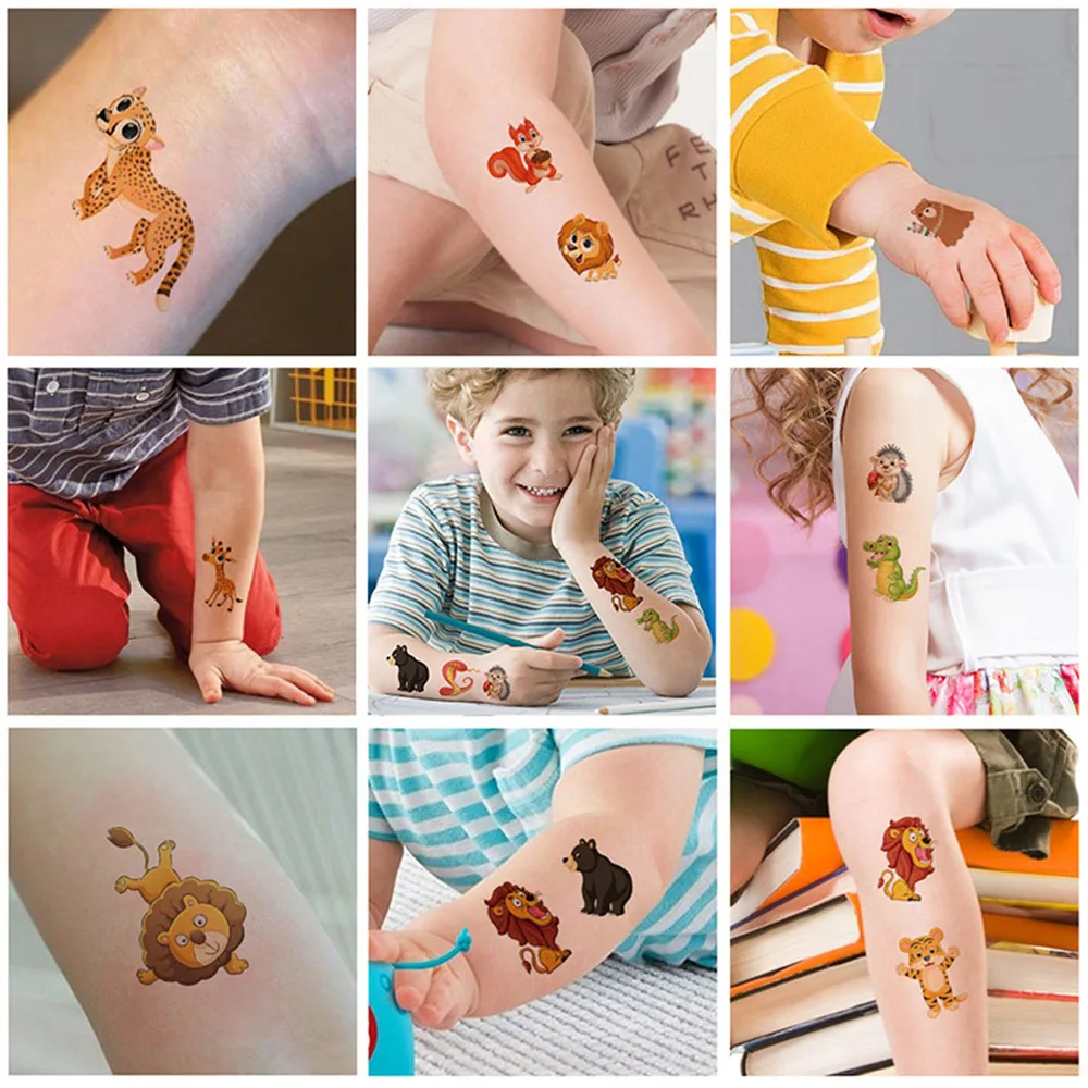 105 Styles Glow Jungle Animals Temporary Tattoos Party - Temu