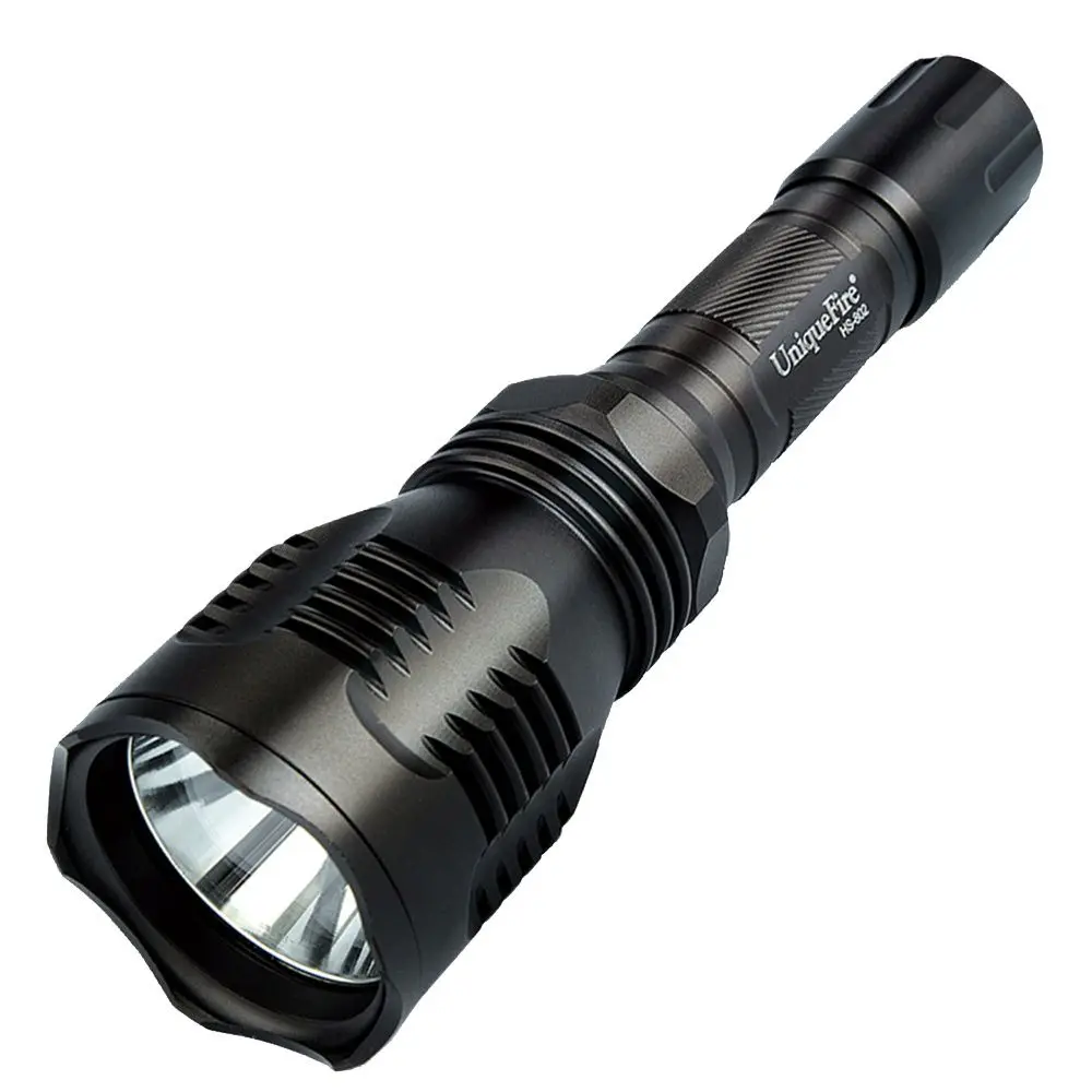 

UniqueFire HS-802 XM-L2 LED Flashlight 1200LM 5 Modes Black Torch White Light Tempered Glass Lens for Night Camping and Riding