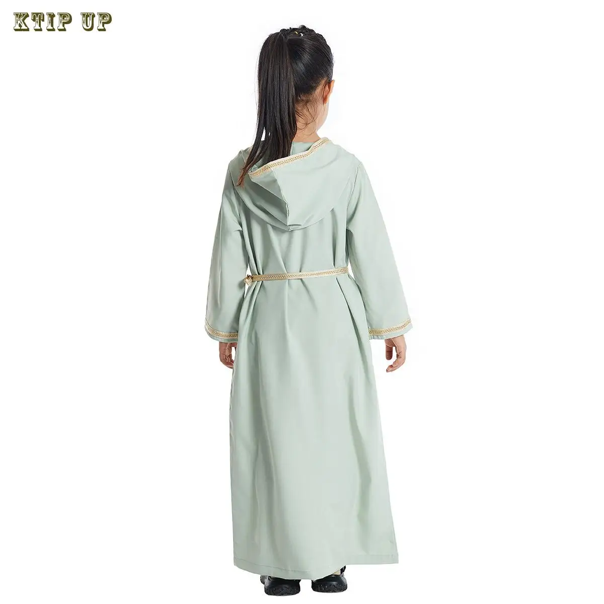 Ramadan Fashion Casual Girls Kids Muslim Long Dress Islamic Clothing Dubai Abayas Children Eid Ramadan Robe Arab Jilbab Gown