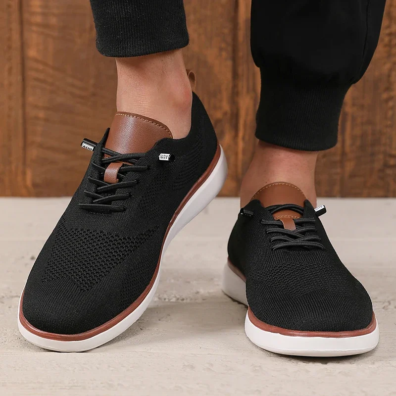 Men's Sports Running Shoe Soft Soles Comfortable Breathable Lightweight Walking Shoe Minimalist Versatile Anti Slip Mesh Loafers