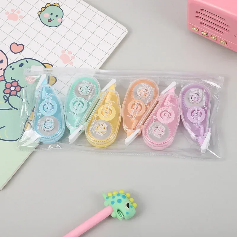 6 Pieces/Set White Out Correction Tape Multiple Color Student Kawaii Error Correction Erasers School Stationery Supplies
