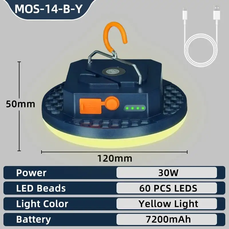 Rechargeable Camping Lights Outdoor Magnetic Suction Tent Lanterns Maintenance Emergency Lights High Light Flashlights 13500mah - Image 11