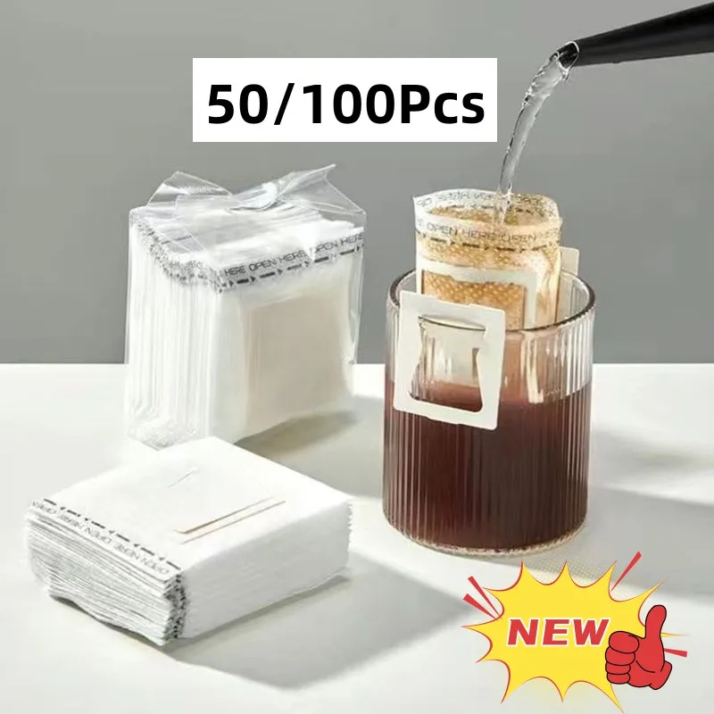 

50/100pcs Coffee Filter Paper Bags Disposable Drip Coffee Bag Handle Hanging Ear Espresso Coffee Accessories Tea Tool
