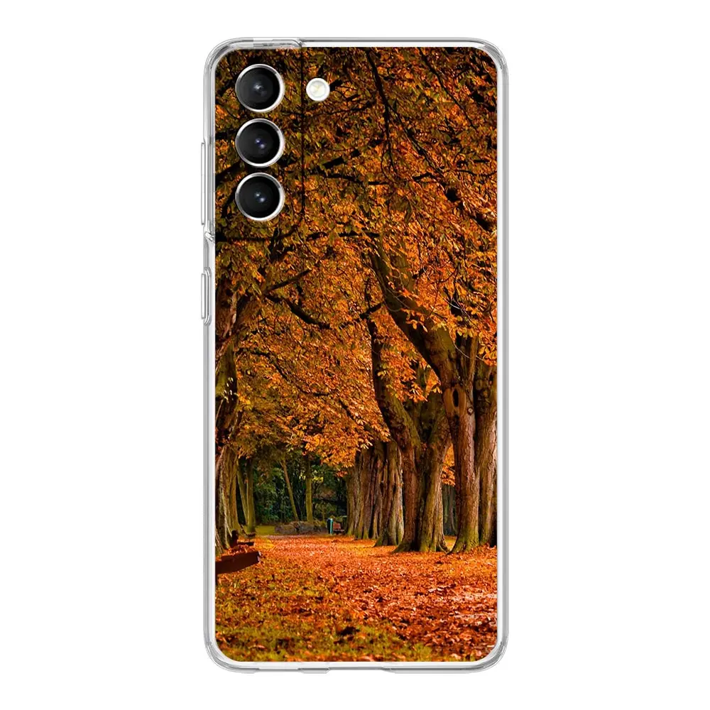 Maple Leaf Autumn Design Clear Phone Case