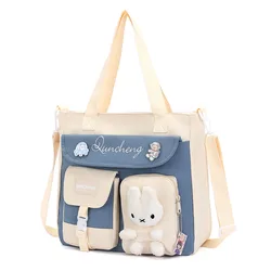 Versatile Large Capacity Tote Bag with Crossbody Feature (White)
