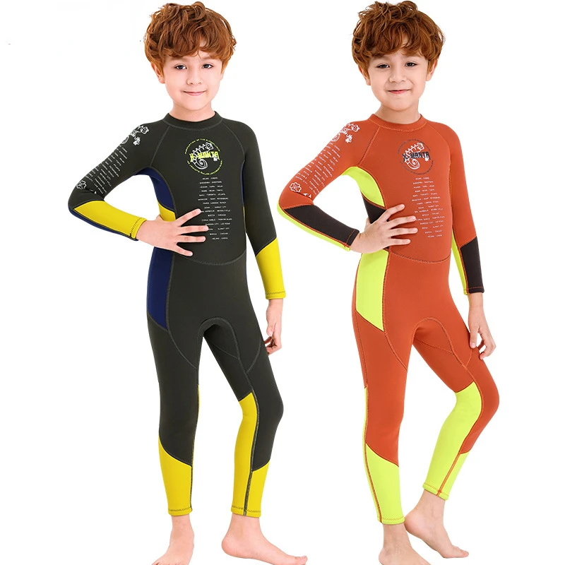 

Новый детский теплый купальный костюм 2,5 мм слитный костюм для дайвинга мужской водонепроницаемый костюм с длинными рукавами для дайвинга серфинга Медуза