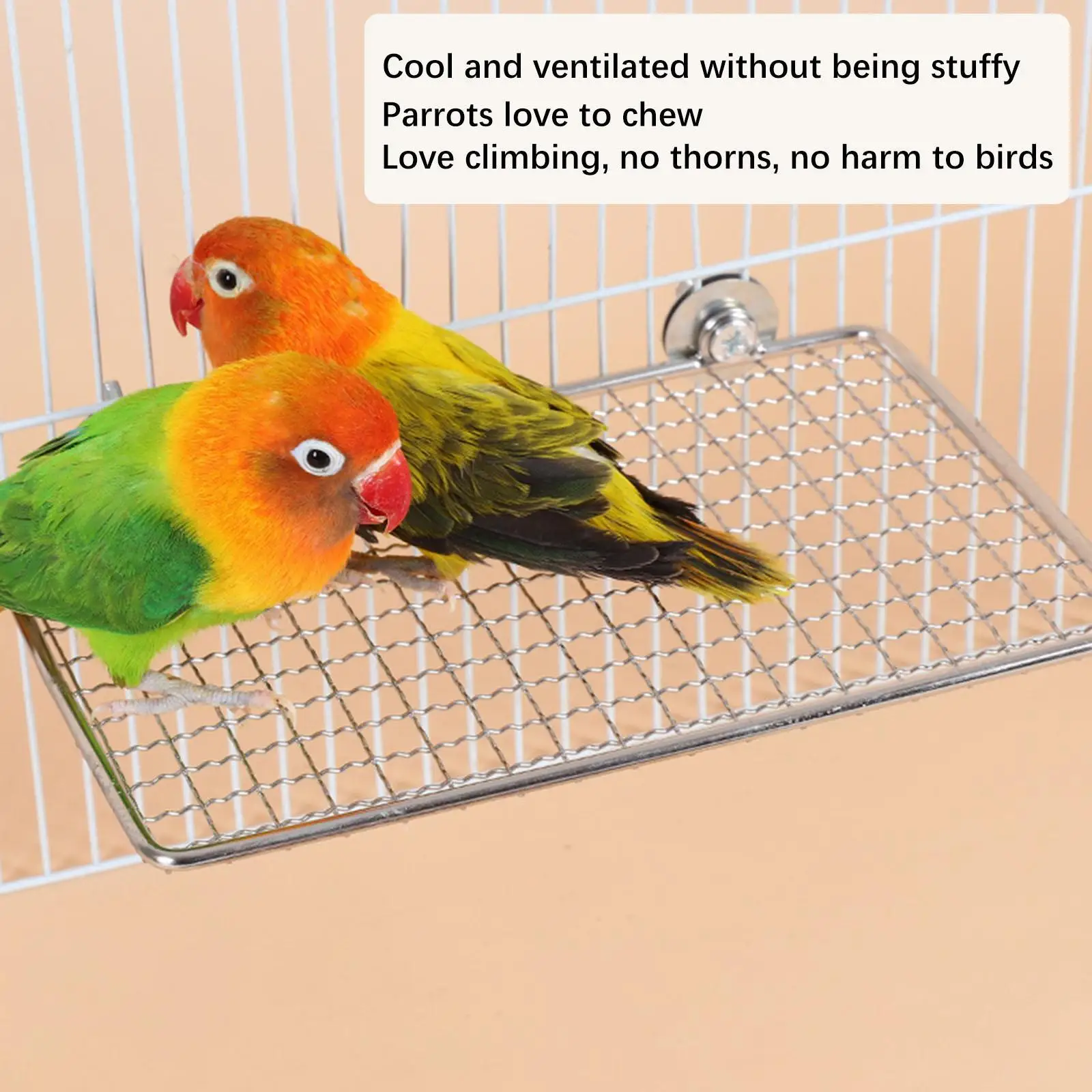 Parrot Perch Stainless Steel Easy to Clean Cage Accessories for Cockatiels Cockatoos Canaries Budgerigars Small to Large Birds