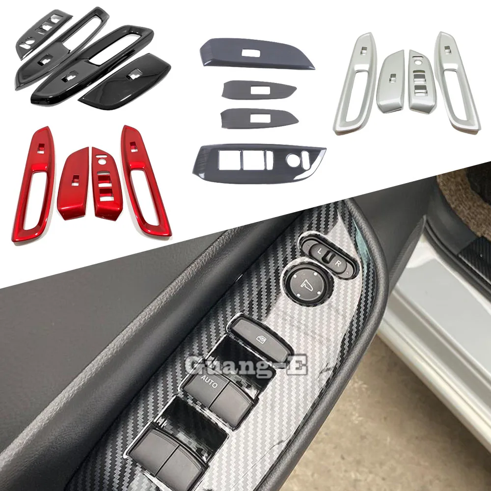 

Car ABS/Steel Armrest Handrail Inner Door Window Glass Switch Panel Cover Trim Frame For Honda Fit Jazz 2020 2021 2022 2023 2024