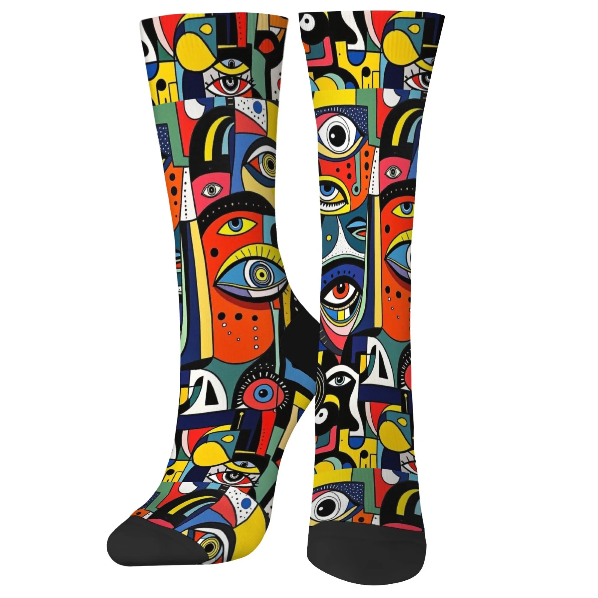 Geometric Pop Art Men's Casual Socks - Comfortable, Breathable, Non-Slip, Warm, Fun & Novelty Design